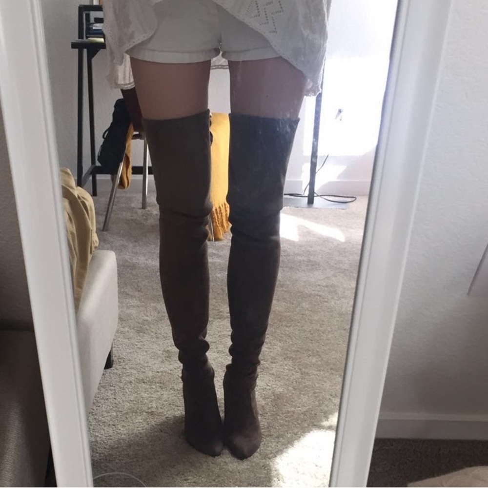 Stuart Weitzman ALLLEGS Swamp Ultrastretch Suede Over-The-Knee Boots